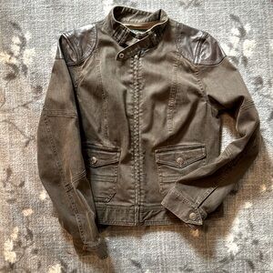 Women’s vintage LRL Ralph Lauren Jeans Co denim and leather biker jacket